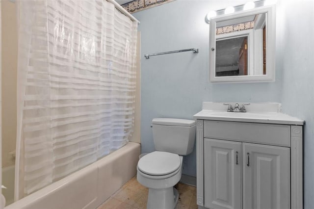 2519 Sylvania Dr, Bethel Park, PA 15102 - bathroom featuring shower / bath combination with curtain, vanity, and tile patterned floors