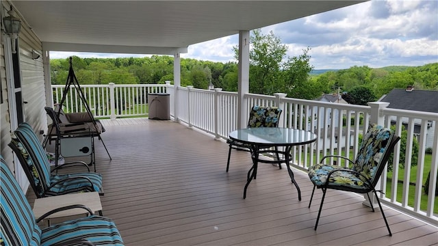 287 School Ave, Conemaugh Twp Som, PA 15937 - wooden deck with a view of trees
