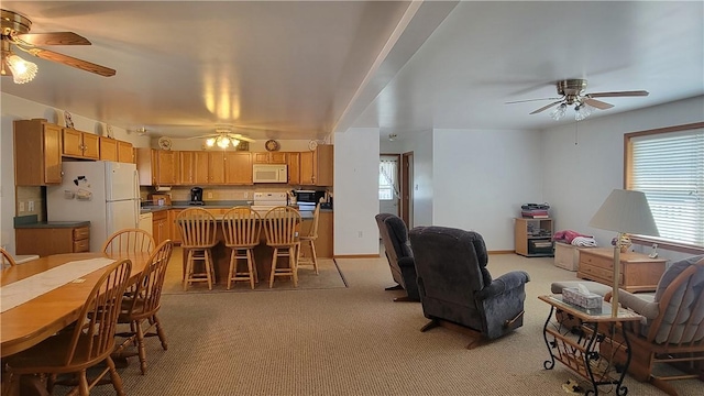 287 School Ave, Conemaugh Twp Som, PA 15937 - living room with ceiling fan and light colored carpet