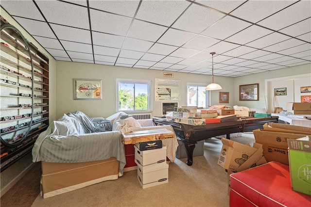 2403 Jenny Lind St, Mckeesport, PA 15132 - game room with a drop ceiling and carpet floors