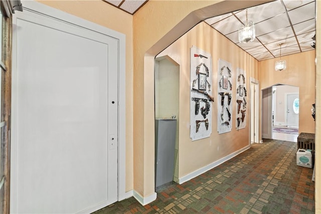 2403 Jenny Lind St, Mckeesport, PA 15132 - hall featuring brick patterned floors and baseboards