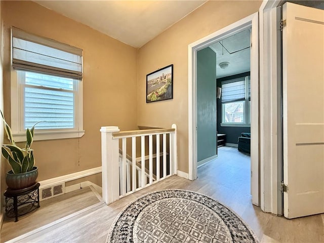 1235 Arkansas Ave, Dormont, PA 15216 - corridor featuring an upstairs landing, light wood-style floors, and attic access