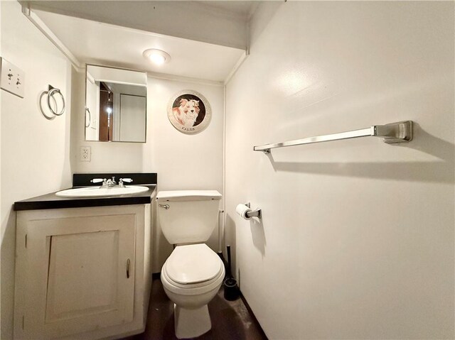 1235 Arkansas Ave, Dormont, PA 15216 - half bath with vanity, ornamental molding, and wood finished floors