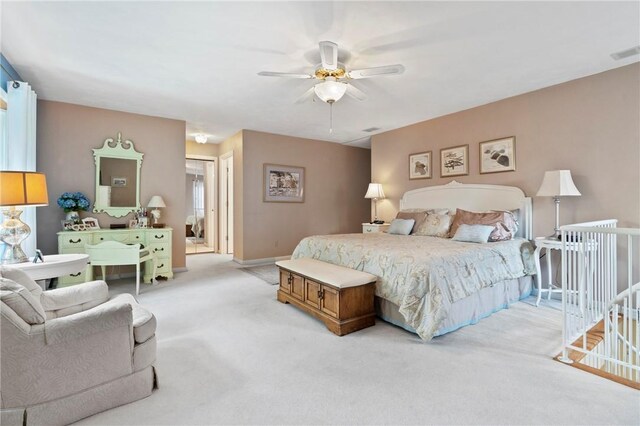 517 Keystone Dr, New Kensington, PA 15068 - bedroom featuring light carpet and ceiling fan