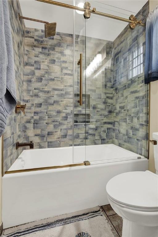 2684 3rd St, Monroeville, PA 15146 - full bath with bath / shower combo with glass door, tile patterned flooring, and tile walls