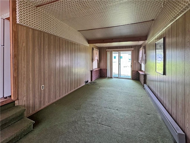 950 9th St, Taylor Twp, PA 16160 - spare room featuring wooden walls, carpet floors, and stairs