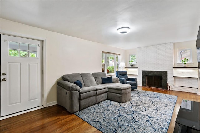 1333 Windermere Dr, Squirrel Hill, PA 15218 - living room with dark wood finished floors and a fireplace