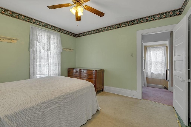1621 4th St, New Brighton, PA 15066 - bedroom with light colored carpet and ceiling fan
