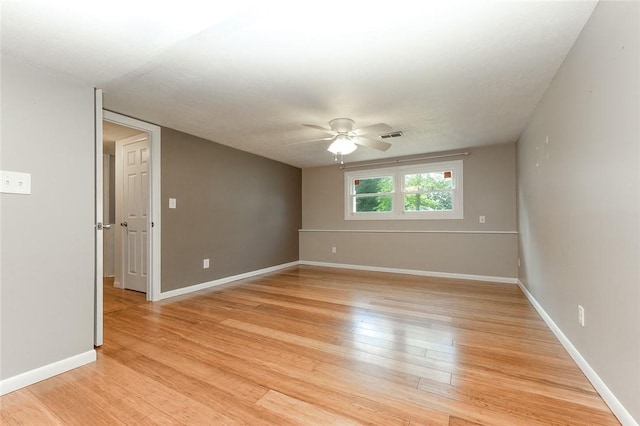453 Falls Ave, Neshannock Twp, PA 16105 - empty room featuring a ceiling fan and light wood-type flooring