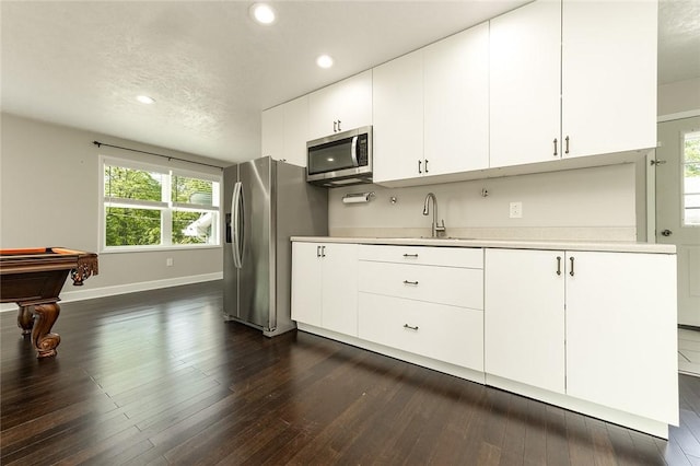 453 Falls Ave, Neshannock Twp, PA 16105 - kitchen with appliances with stainless steel finishes, light countertops, plenty of natural light, recessed lighting, and dark wood-style floors