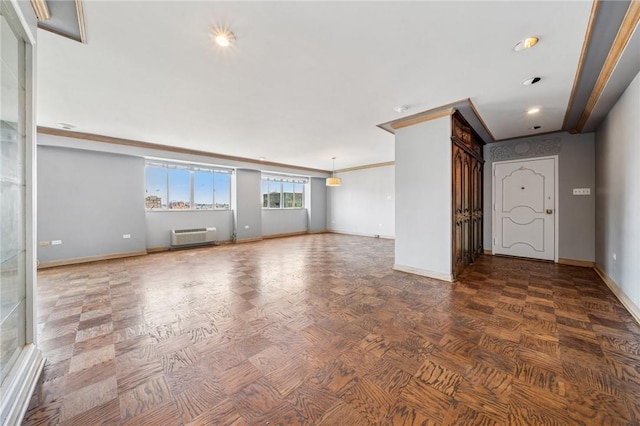 128 N Craig St Unit 703, Oakland, PA 15213 - unfurnished room with a wall mounted air conditioner and ornamental molding