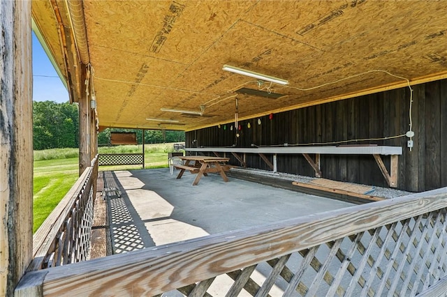 379 Airport Rd, Worthington, PA 16262 - wooden terrace featuring an exterior structure and an outbuilding