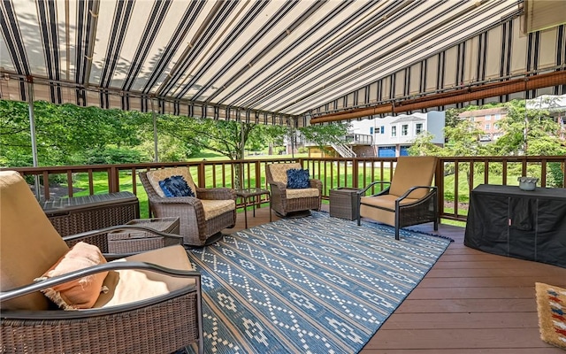 3150 Sundance Ct, Hampton, PA 15101 - wooden deck with an outdoor hangout area
