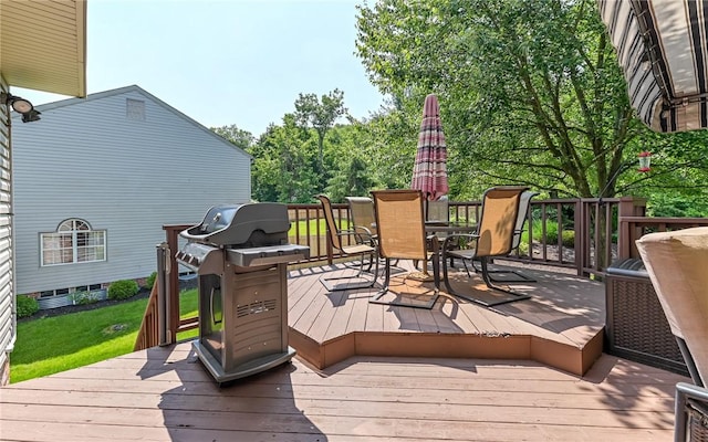 3150 Sundance Ct, Hampton, PA 15101 - wooden deck featuring outdoor dining area and grilling area