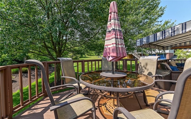 3150 Sundance Ct, Hampton, PA 15101 - wooden deck featuring outdoor dining space