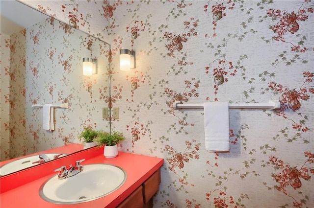 113 S Heide Ln, Peters Twp, PA 15317 - bathroom featuring vanity and wallpapered walls