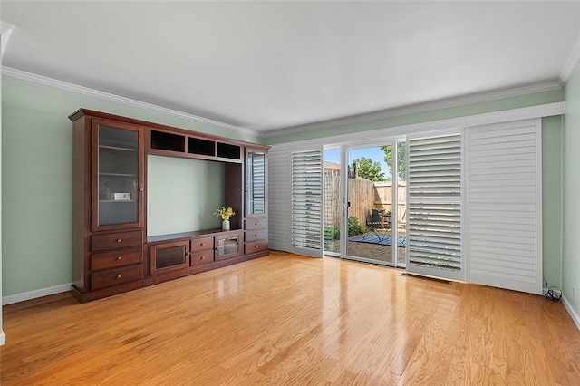 158 Jamestown Ct, Pittsburgh, PA 15216 - unfurnished living room with wood finished floors and ornamental molding