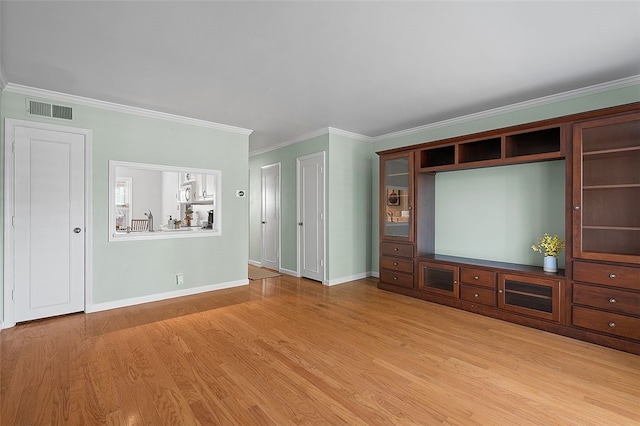 158 Jamestown Ct, Pittsburgh, PA 15216 - unfurnished living room with ornamental molding and light wood-style flooring