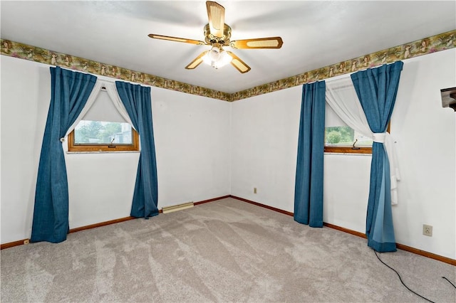 463 Thomas St, Monroeville, PA 15146 - spare room with carpet flooring, ceiling fan, and baseboard heating