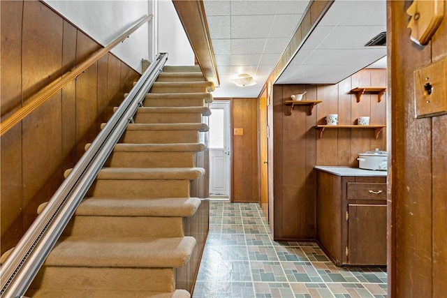 463 Thomas St, Monroeville, PA 15146 - stairway with wooden walls