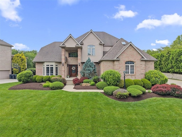 204 Pine Cone Ct, Pine Twp Nal, PA 15090 - traditional home with brick siding, a front lawn, and a shingled roof