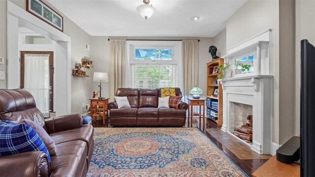 422 S Lang Ave, Point Breeze, PA 15208 - living room featuring a fireplace