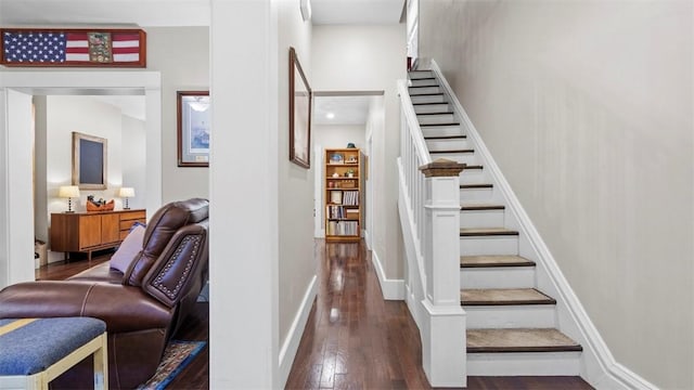 422 S Lang Ave, Point Breeze, PA 15208 - stairs featuring hardwood / wood-style flooring and baseboards