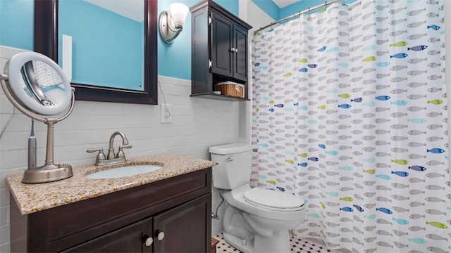 422 S Lang Ave, Point Breeze, PA 15208 - bathroom with vanity, backsplash, and a shower with shower curtain