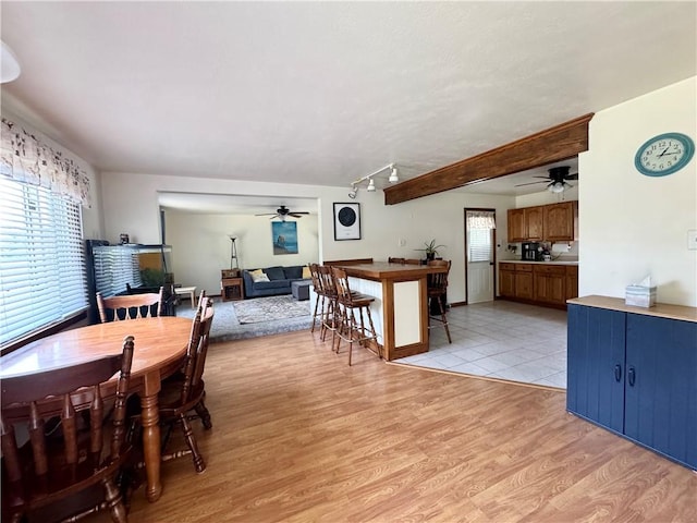 326 Aiken Rd, Shenango Twp Law, PA 16101 - dining room featuring a ceiling fan and light wood-type flooring