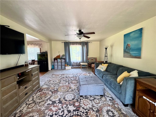 326 Aiken Rd, Shenango Twp Law, PA 16101 - living area featuring ceiling fan and carpet flooring