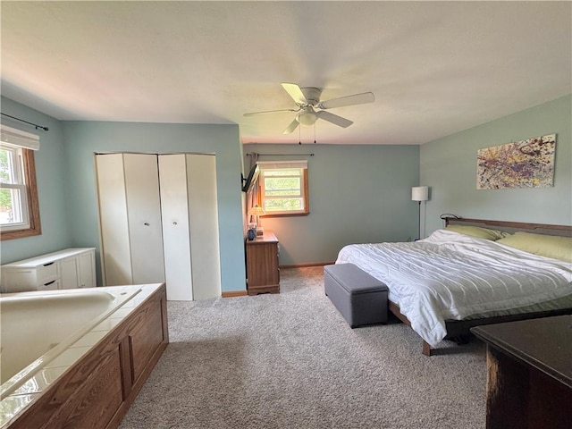 326 Aiken Rd, Shenango Twp Law, PA 16101 - bedroom with multiple windows, a closet, carpet, and a ceiling fan