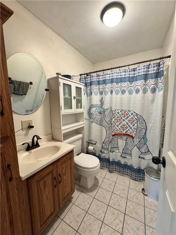 326 Aiken Rd, Shenango Twp Law, PA 16101 - full bathroom with vanity, tile patterned flooring, and a shower with curtain
