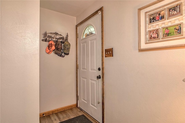 354 Moween Rd, Loyalhanna, PA 15681 - doorway to outside with light wood-style floors and baseboards