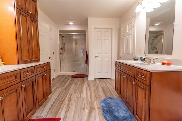 1010 Country Club Rd, Penn Twp Wml, PA 15644 - full bath with a shower stall, vanity, and wood finished floors