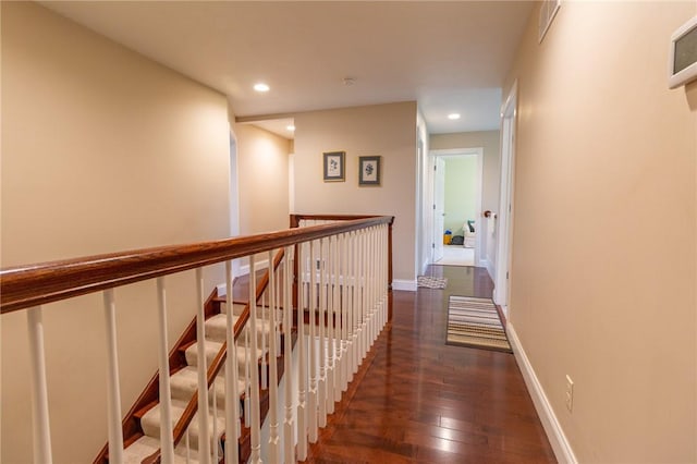 1010 Country Club Rd, Penn Twp Wml, PA 15644 - corridor with wood-type flooring, an upstairs landing, and recessed lighting