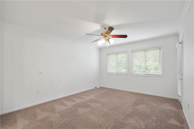 9404 Sundance Dr, South Fayette, PA 15017 - empty room featuring crown molding, light carpet, and ceiling fan