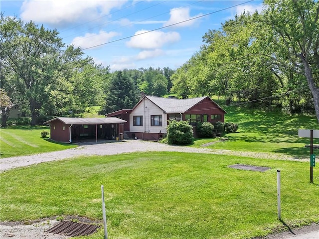 890 Deer Ln, Rochester Twp, PA 15074 - view of front of property with driveway and a front lawn