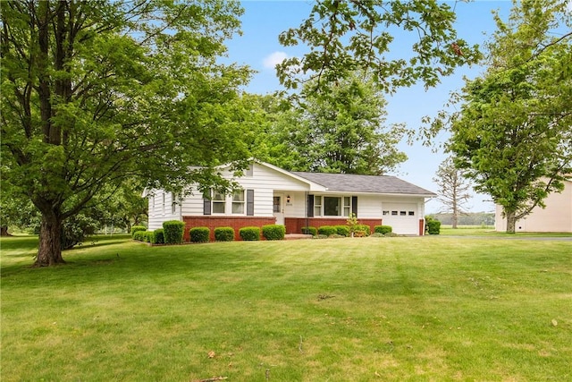 2345 Stoystown Rd, Somerset Twp, PA 15541 - view of front facade with a garage, a front lawn, and brick siding