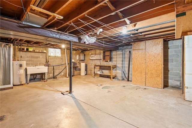 2345 Stoystown Rd, Somerset Twp, PA 15541 - below grade area with water heater, electric panel, and a water softener