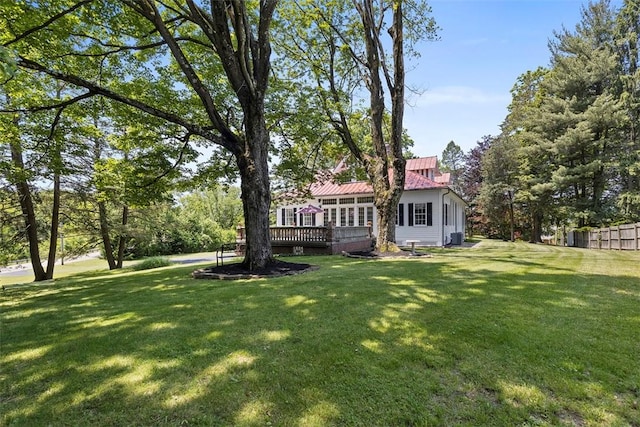 899 Old Thorn Run Rd, Moon/Crescent Twp, PA 15108 - view of yard with a wooden deck