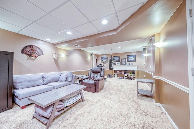 400 Chapel, Cranberry Twp, PA 16066 - living area featuring carpet floors, a drop ceiling, and recessed lighting