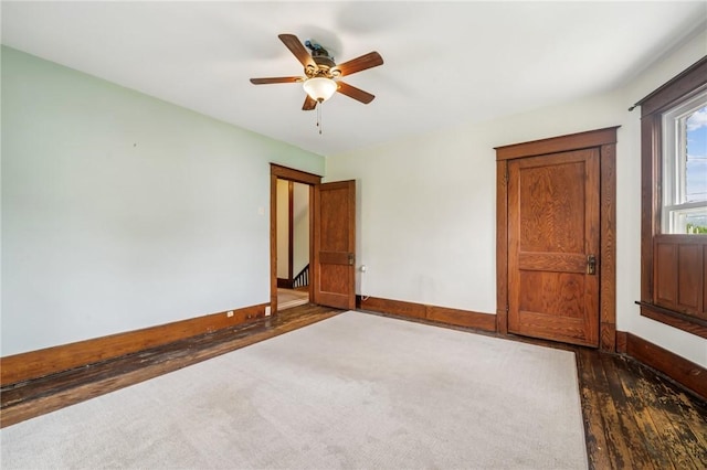 520 Morrell Ave, Connellsville, PA 15425 - spare room featuring a ceiling fan and dark wood-type flooring