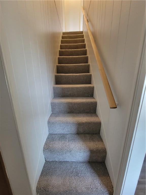 778 Millers Run Rd, Mcdonald Nwa, PA 15057 - staircase featuring wooden walls