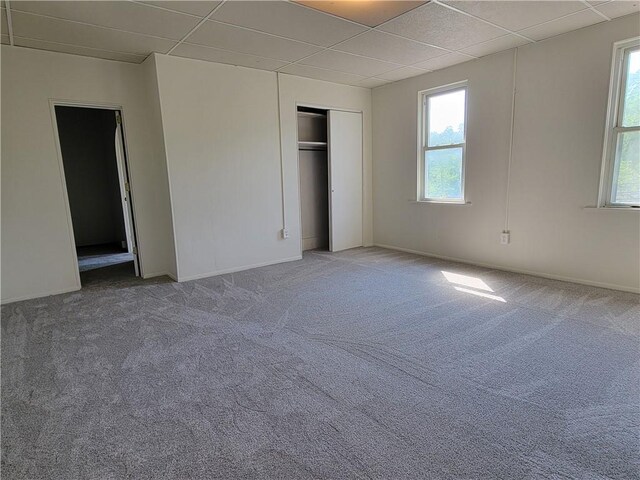 778 Millers Run Rd, Mcdonald Nwa, PA 15057 - unfurnished bedroom featuring a drop ceiling, carpet flooring, and a closet
