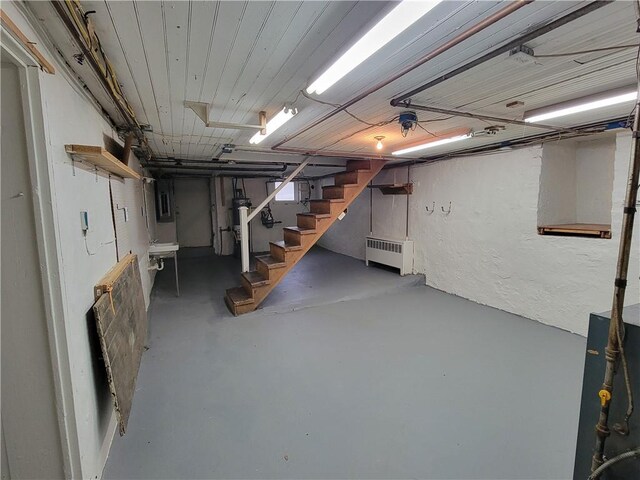 778 Millers Run Rd, Mcdonald Nwa, PA 15057 - basement with radiator and stairs