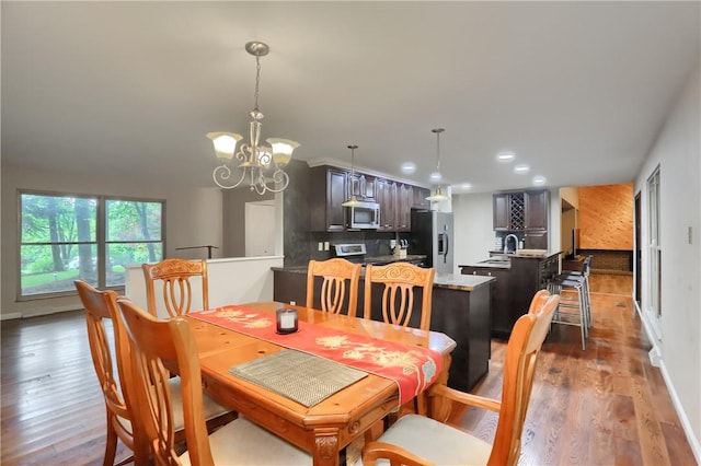 1259 Lakevue Dr, Penn Twp, PA 16001 - dining area featuring light wood-type flooring, a chandelier, and recessed lighting