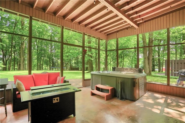 1259 Lakevue Dr, Penn Twp, PA 16001 - sunroom / solarium with a jacuzzi and outdoor lounge area