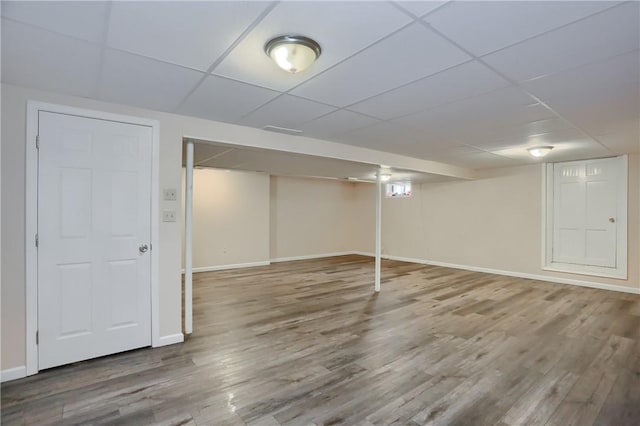 1259 Lakevue Dr, Penn Twp, PA 16001 - finished basement featuring a drop ceiling and wood finished floors