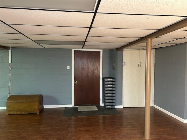1006 Grandview Ave, Ross Twp, PA 15237 - finished basement with wood finished floors, a drop ceiling, and concrete block wall