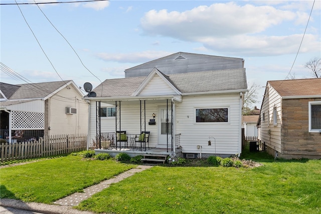 205 Cottage St, Neville Twp, PA 15225 - view of front facade featuring a porch, a wall mounted AC, and roof with shingles